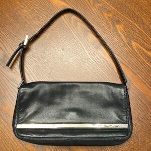 Fendi Leather Flap Pochette Baguette Shoulder Bag